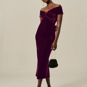 Reformation Toulon velvet knit midi dress